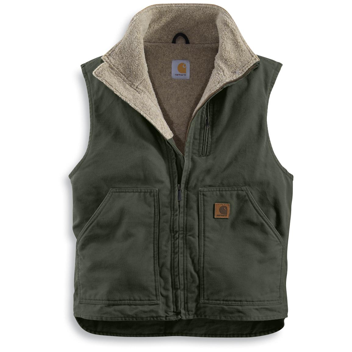 Men's Carhartt® Sandstone Sherpa - Lined Mock Neck Vest, Regular ...