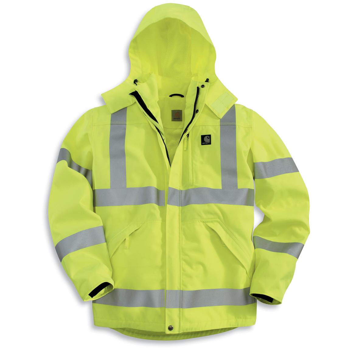 Carhartt® High Visibility Class 3 Waterproof Jacket - 184614, Insulated ...