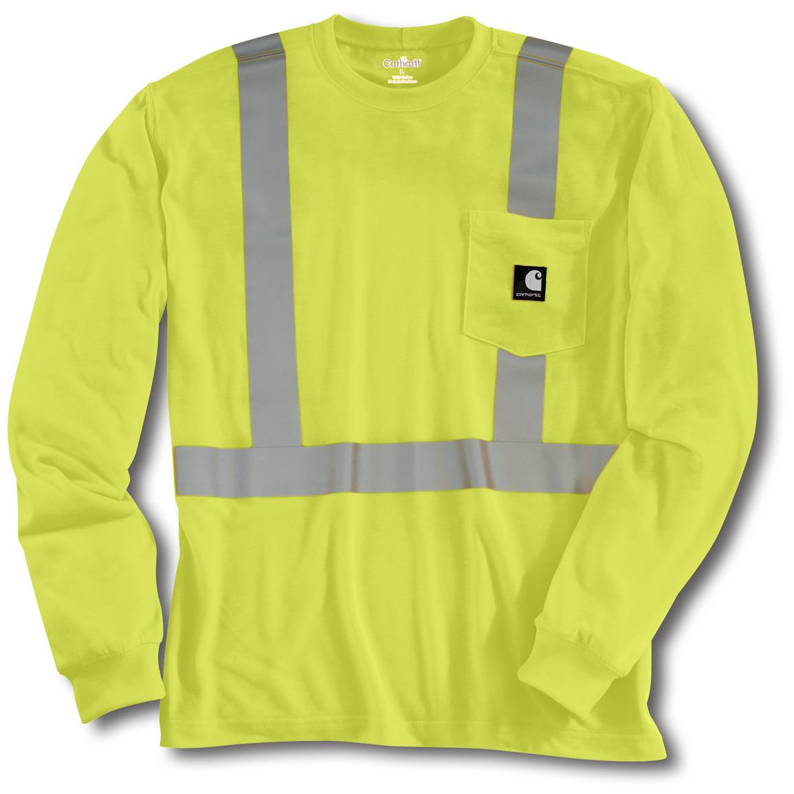 Men's Carhartt® High Visibility Class 2 Long Sleeve Work - Dry® T ... Tall Long Sleeve T Shirts Mens