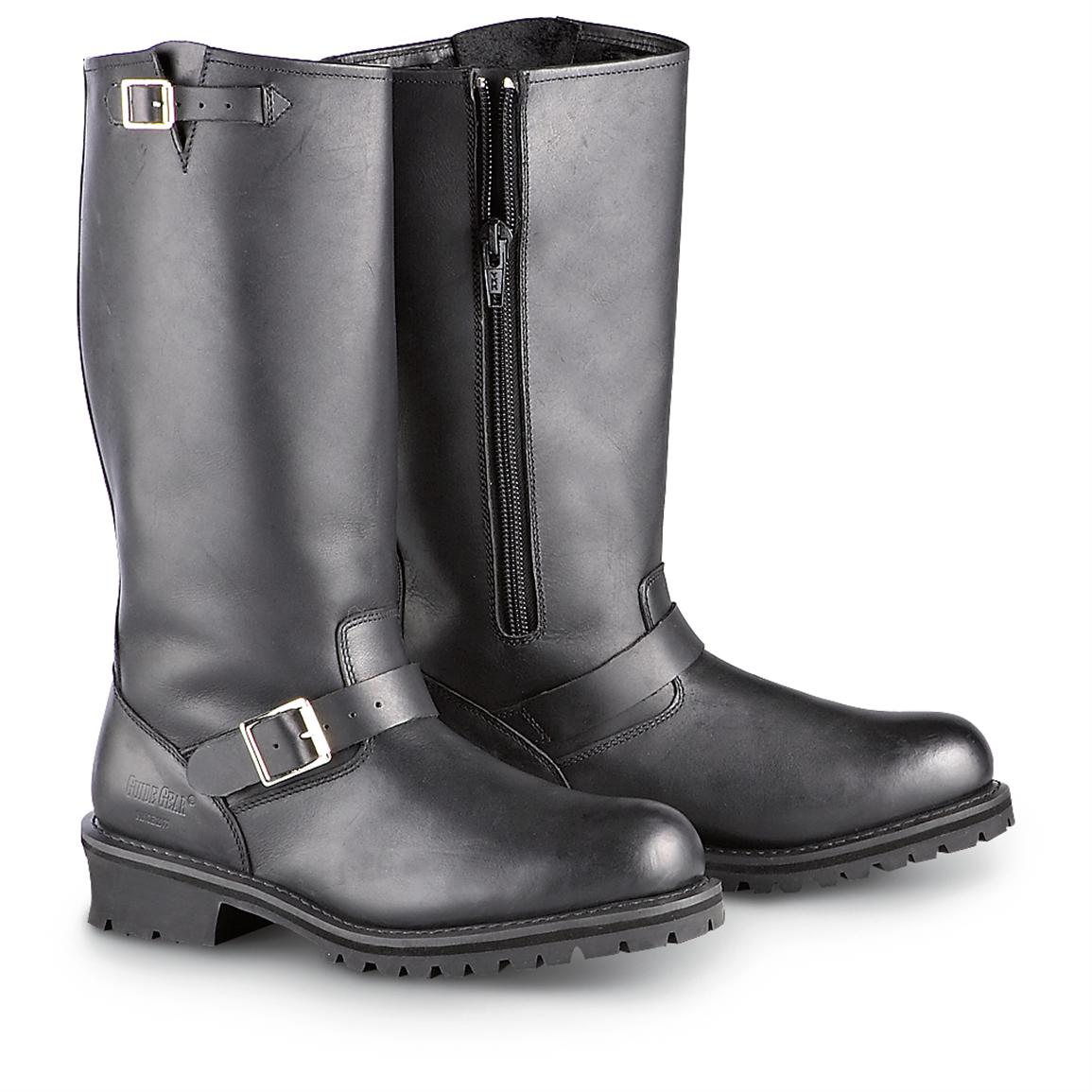 Side-zip Engineer Boots, Black 