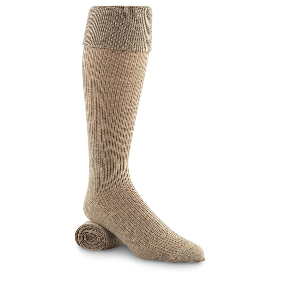 10 Prs. of New British Military Wool Socks, Beige 185709, Socks at