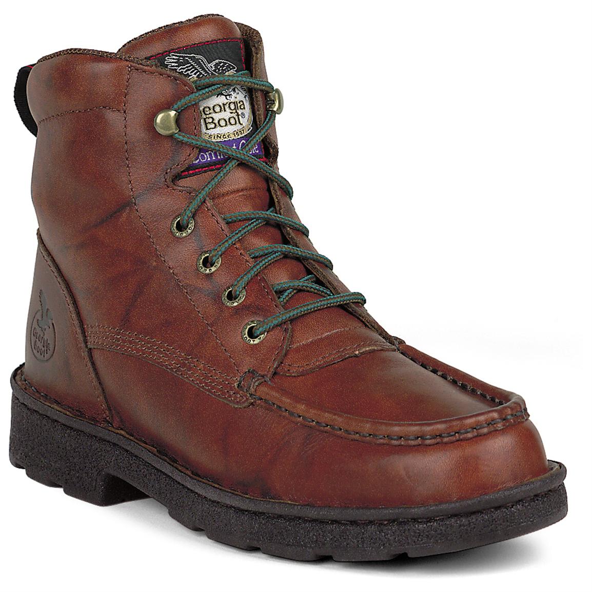 Men's Georgia® Moc Toe Eagle Light CC Work Boots, Russet Wildwood ...