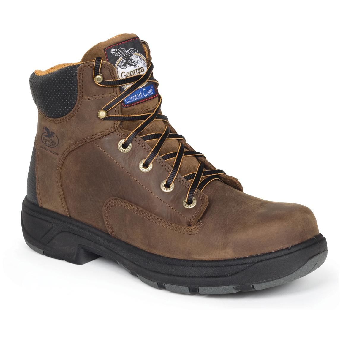 Men&#39;s Georgia® FLX Point Waterproof Work Boots, Brown - 186263, Work Boots at Sportsman&#39;s Guide