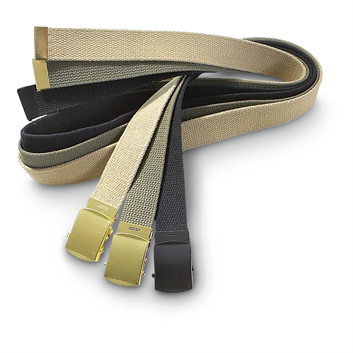 Military Style Web Belts with Roller Buckles