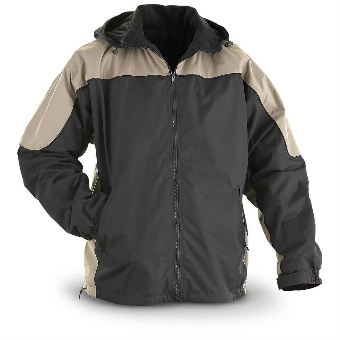 fleece lined waterproof jacket sports oscar jackets coats insulated khaki outerwear sportsman guide