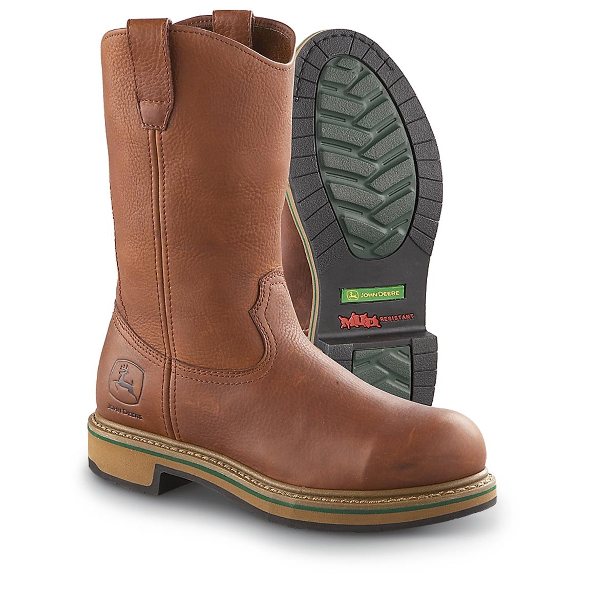 Men's John Deere® Steel Toe Boots, Brown - 187893, Work Boots at ...
