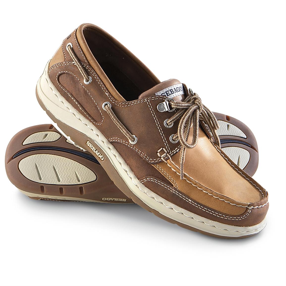 Men's Sebago® Clovehitch II Boat Shoes, Brown / Dark Brown - 188595 ...
