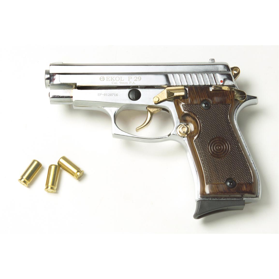 Blank Firing 9 Mm P29 Semi Automatic Pistol Nickel Gold 188804