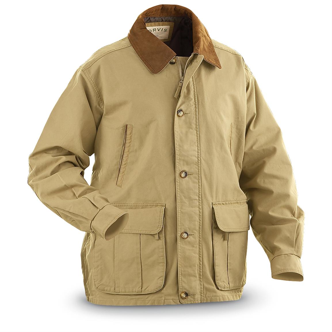 Orvis® Waxed Canvas Field Jacket, Khaki - 189245, Insulated Jackets ...