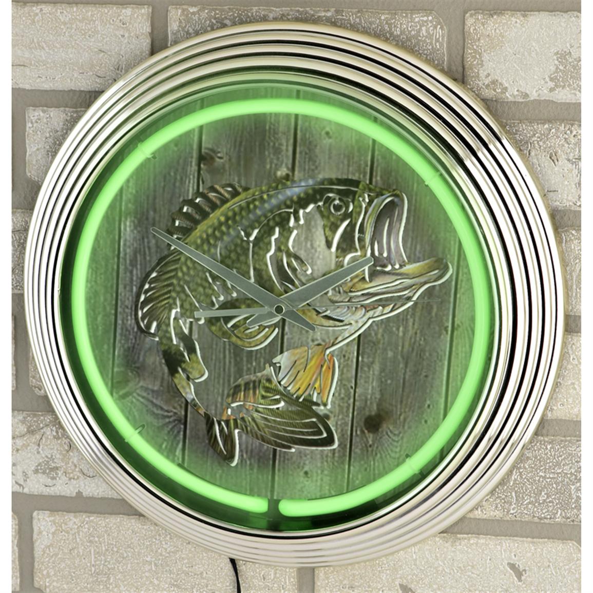 Bass Neon Clock 189364, Clocks at Sportsman's Guide