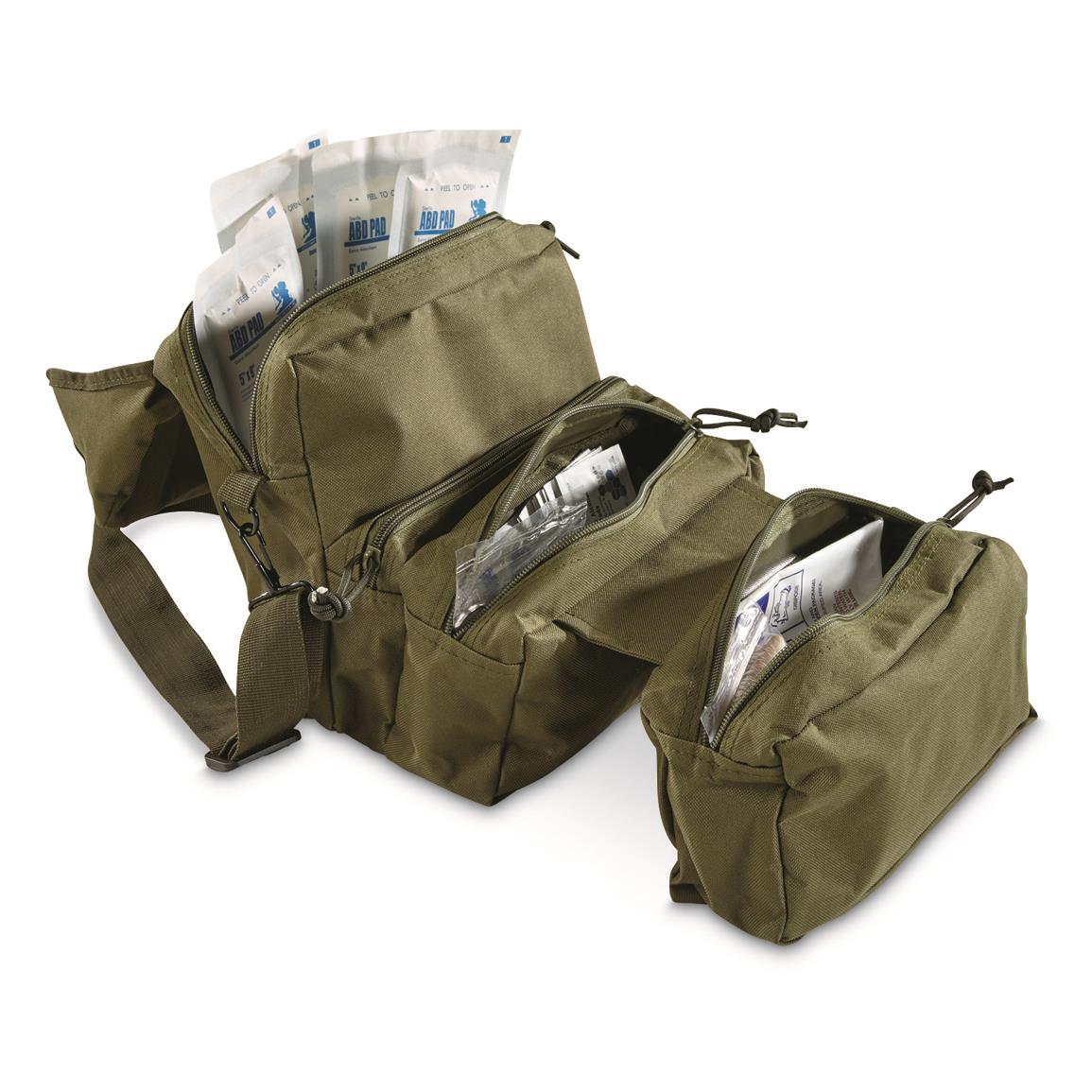 Triple pocket design loaded with supplies, Olive Drab