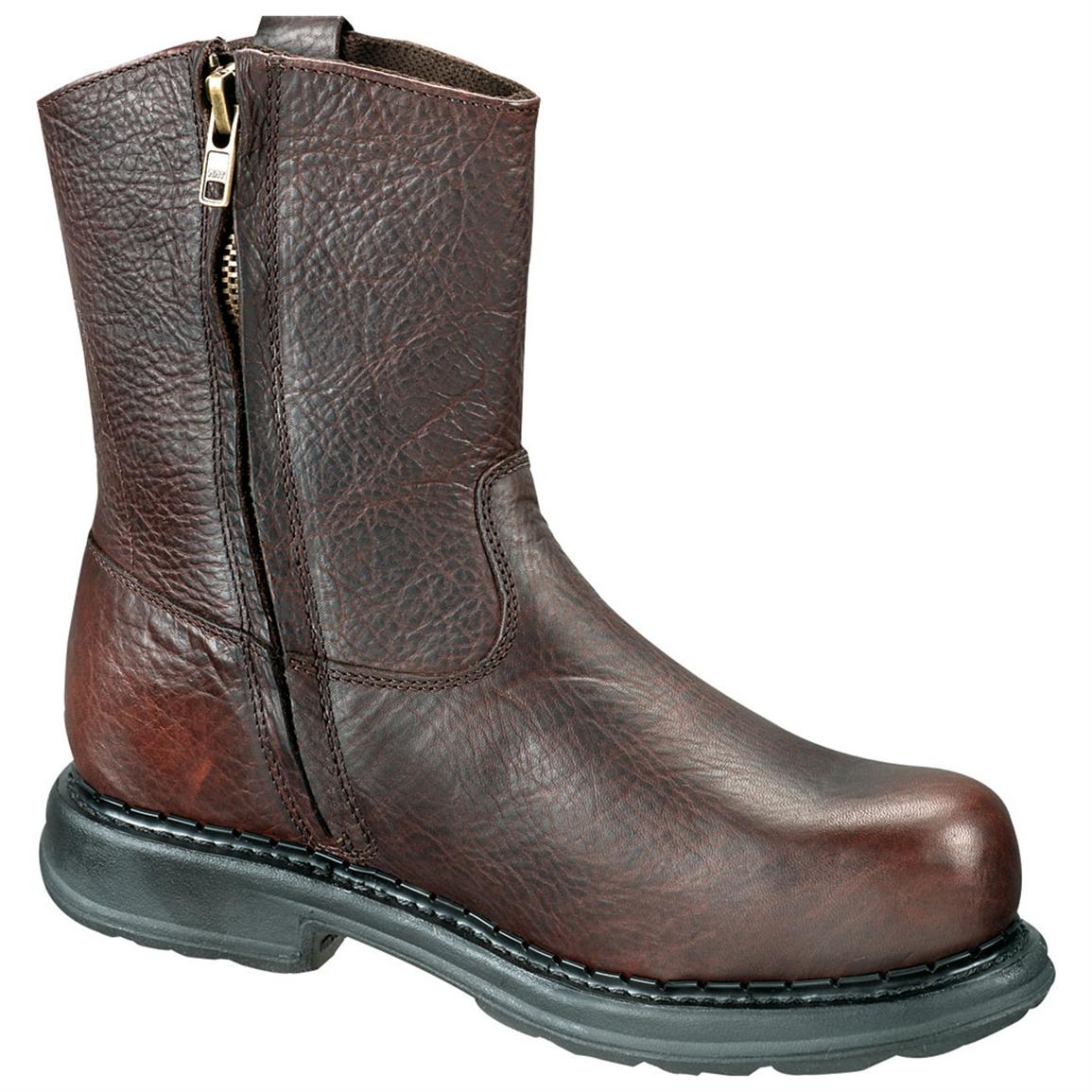 Thorogood® Side - Zip Wellington Boots, Dark Brown - 189591, Work Boots ...