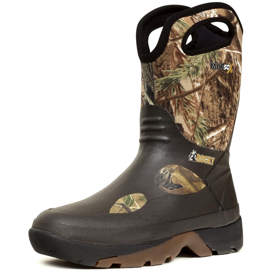 Men S Rocky 10 MudSox Rubber Boots 189960 Rubber Rain Boots At   189960i4 Ts 