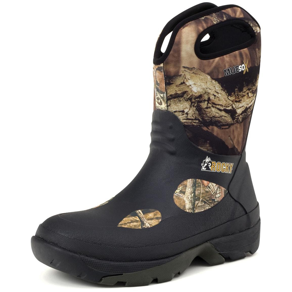 Men's Rocky® 10" MudSox Rubber Boots 189960, Rubber & Rain Boots at