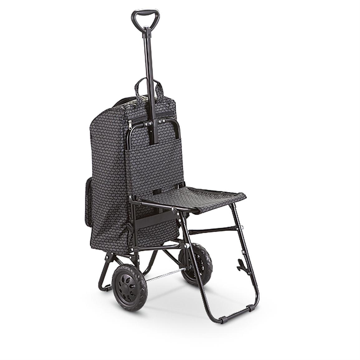 Wheeled Cart with Fold down Chair 190082, Healthy Living at