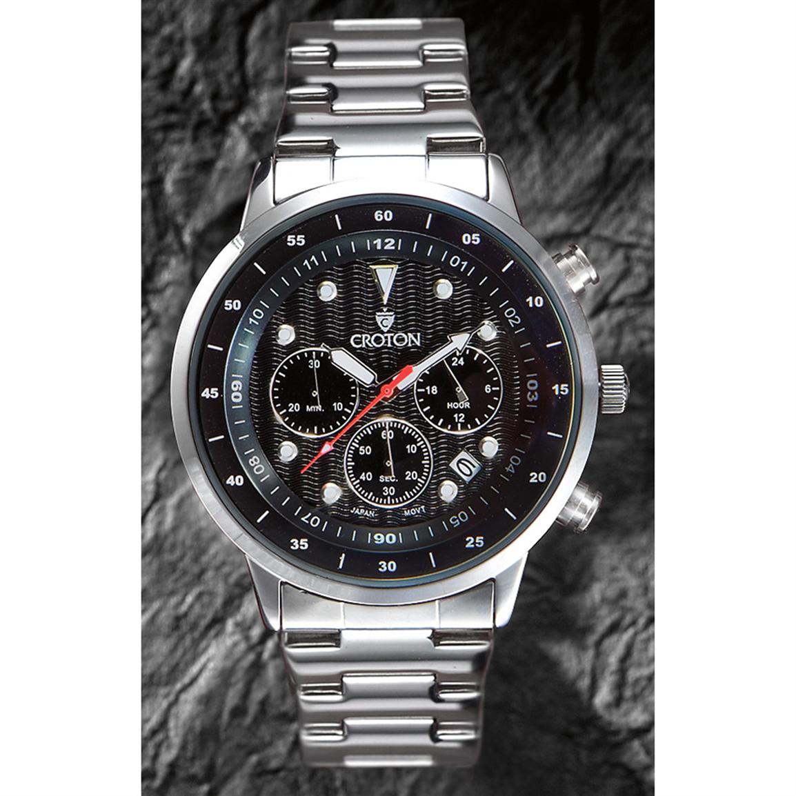 Men's Croton® Chronograph Watch - 190193, Watches at Sportsman's Guide