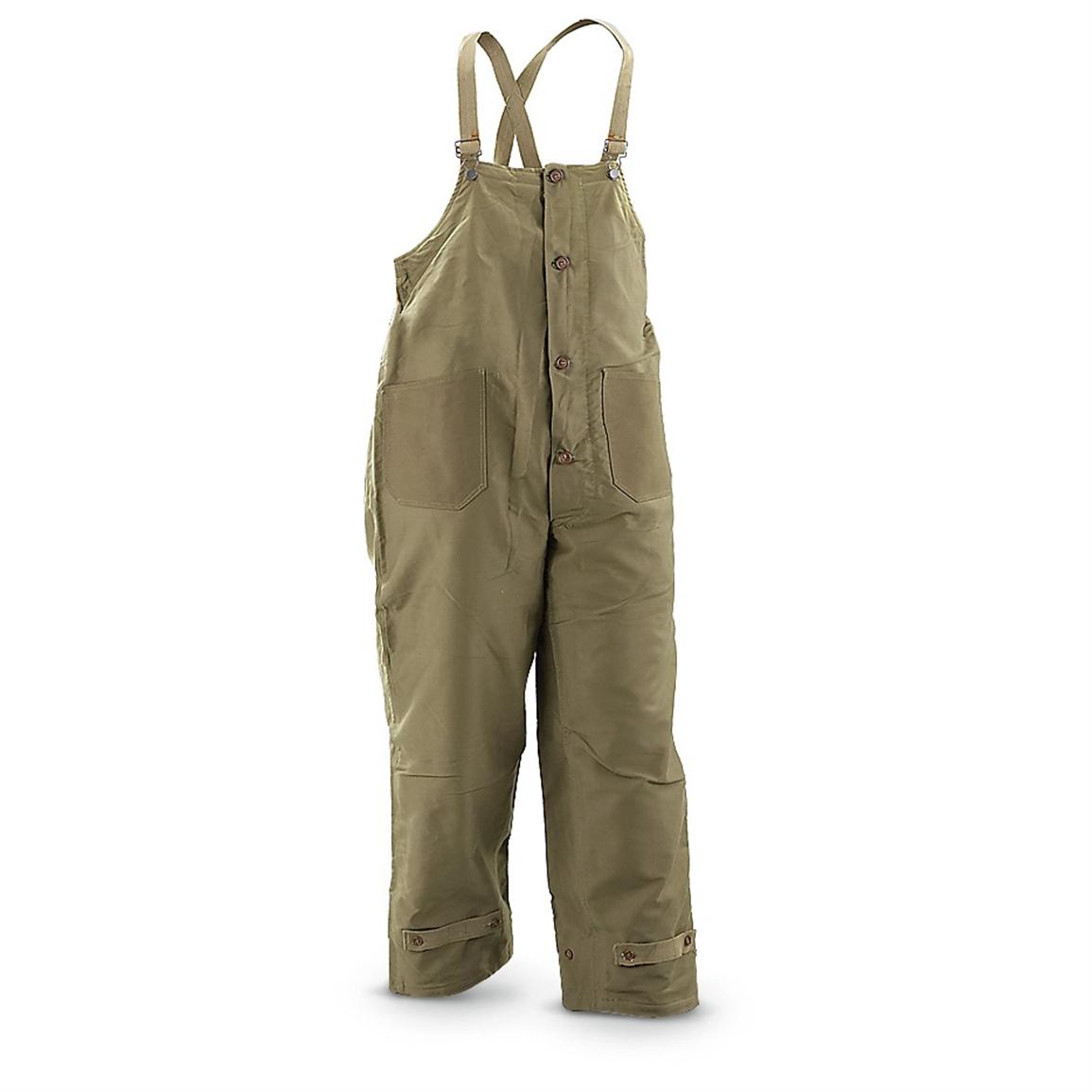 New Italian Military Surplus Deck Pants with Suspenders, Olive Drab ...