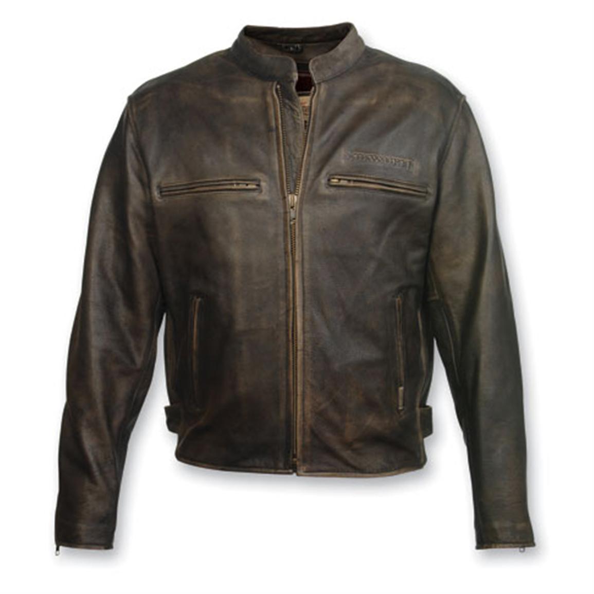 Milwaukee Men's Vintage Crazy Horse Leather Jacket - 190869, Insulated ...