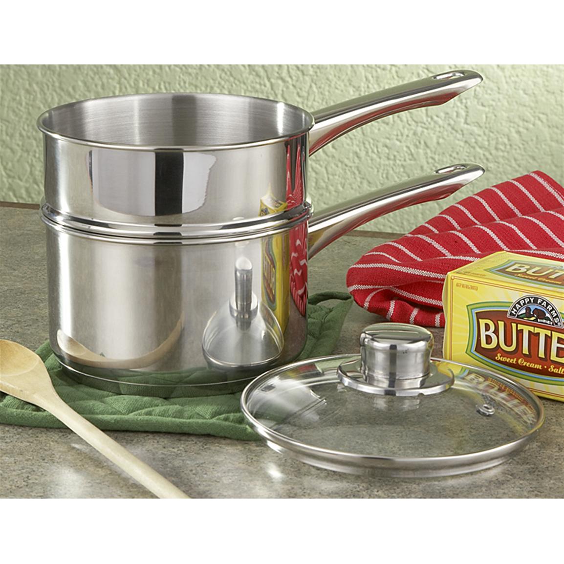 3 Pc. Stainless Double Boiler Set 190896, Cookware at Sportsman's Guide