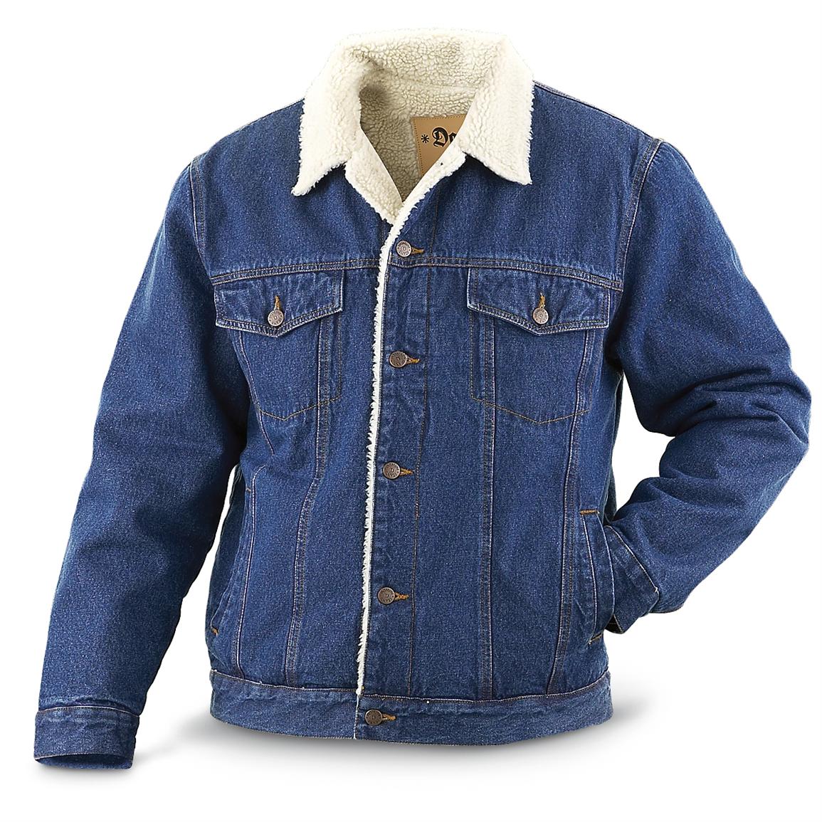 Vintage Fleece - lined Denim Jacket, Blue - 191078, Insulated Jackets ...