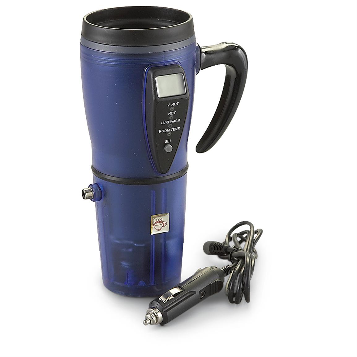 12V Heated 16 oz. Travel Mug, Blue 192322, Accessories at Sportsman