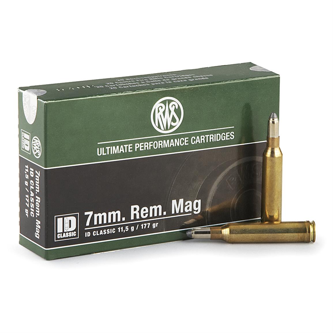 RWS® 7 mm 175 - gr. ID Ammo, 20 rds. - 193324, 7mm Weatherby