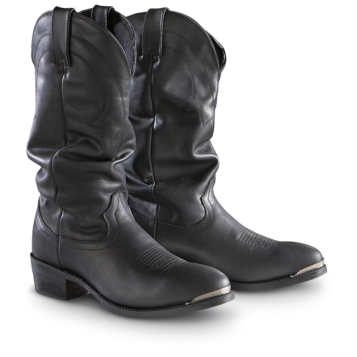 black slouch cowboy boots