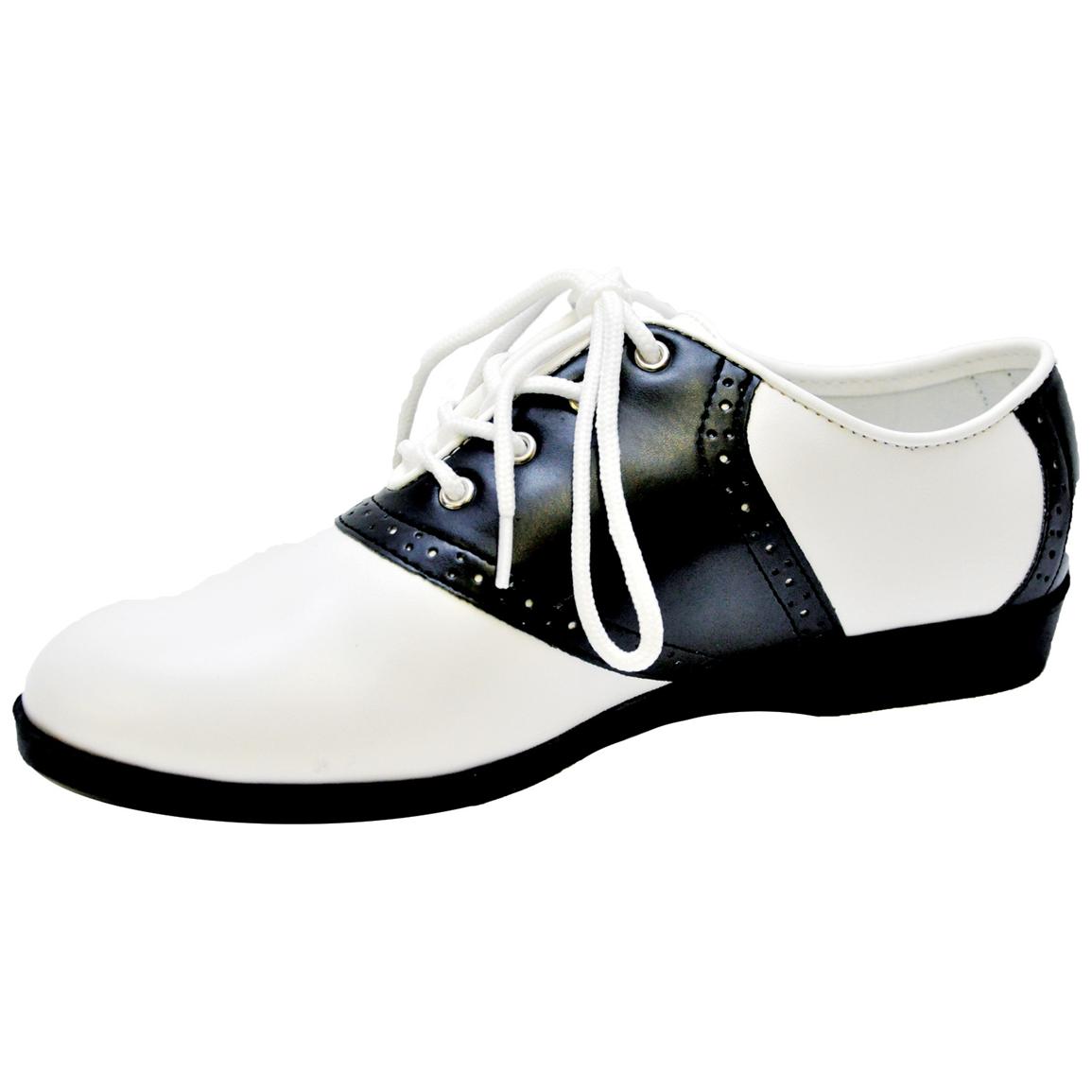 Women's Ellie Shoes® Black and White Saddle Shoes - 194156, Costumes at ...