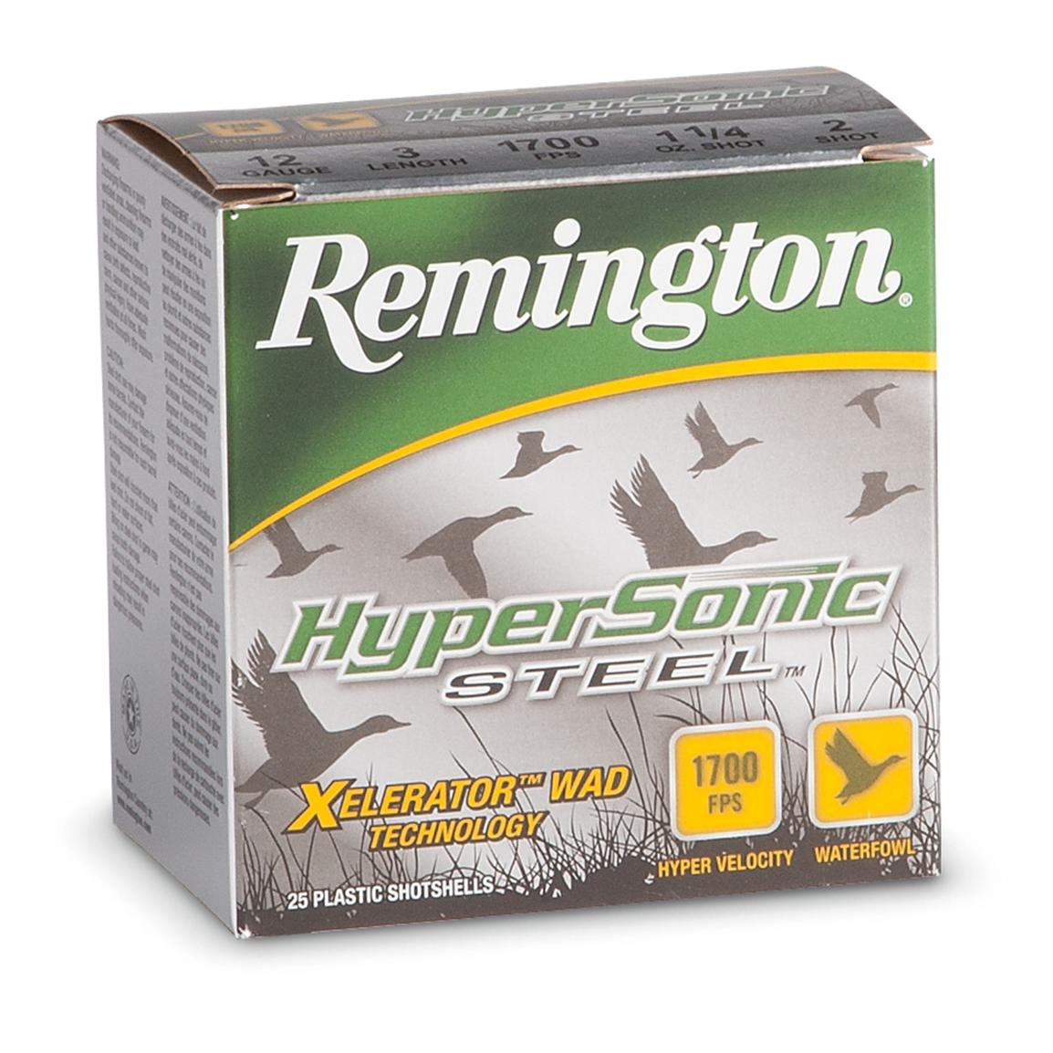 25 rounds Remington 3 inch HyperSonic Steel 1 1/8-oz. 12 Gauge Shotshells
