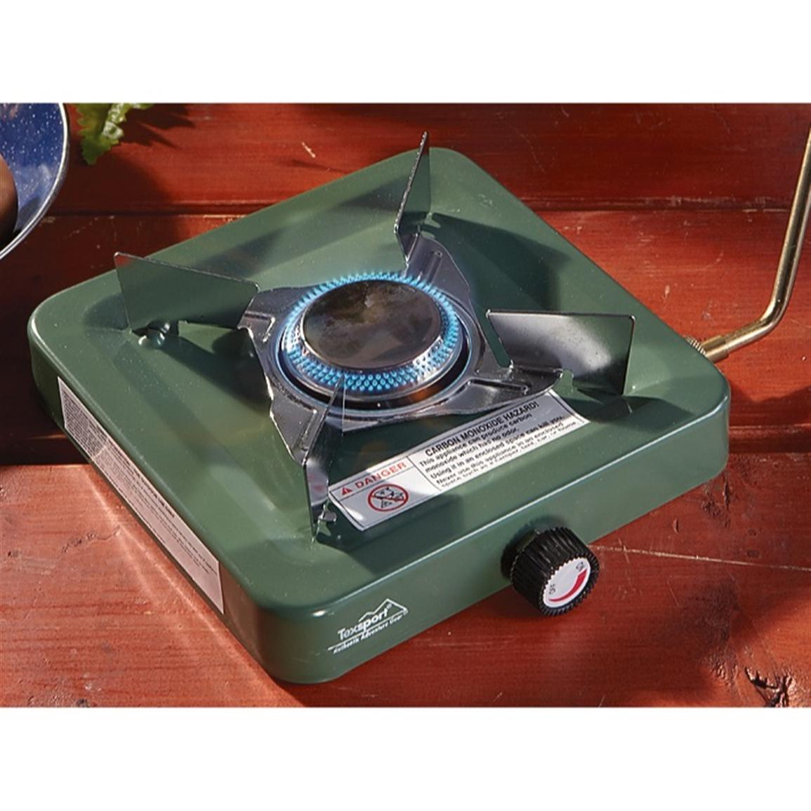 Texsport Compact Lightweight Single Burner Propane Stove for Outdoor Camping 