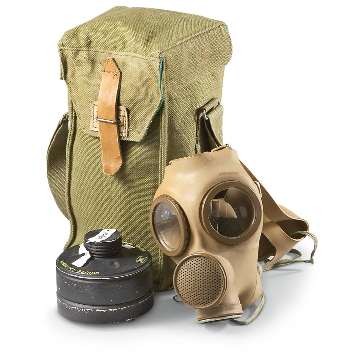 New Belgian Military Gas Mask with Bag and Filter