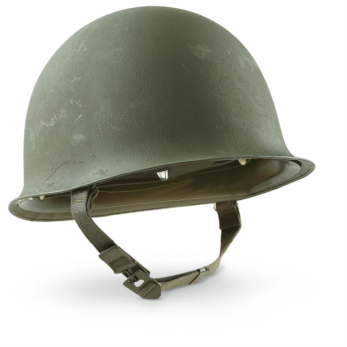 French Military  Surplus M51 Helmet  with Liner Used 