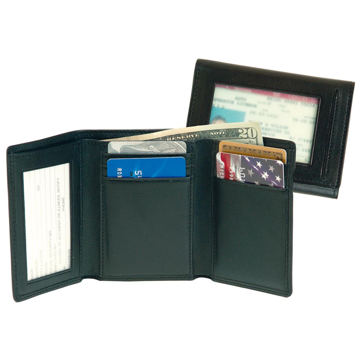 Men&#39;s Royce Leather® Tri - Fold Wallet with Double ID Window - 197386, Wallets at Sportsman&#39;s Guide