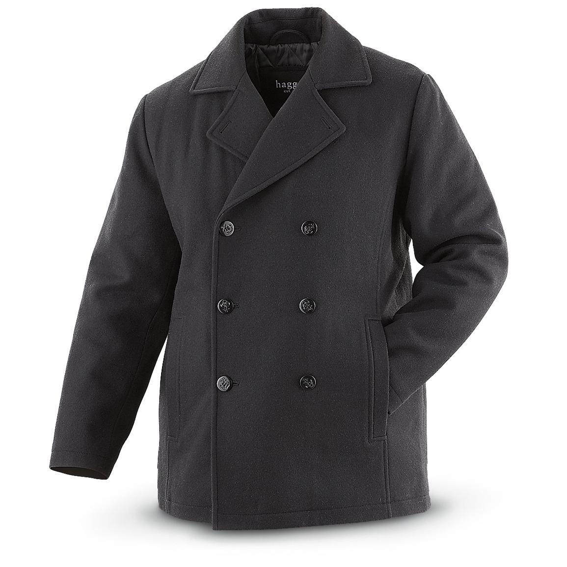 Haggar® Pea Coat, Black - 198369, Insulated Jackets & Coats at ...