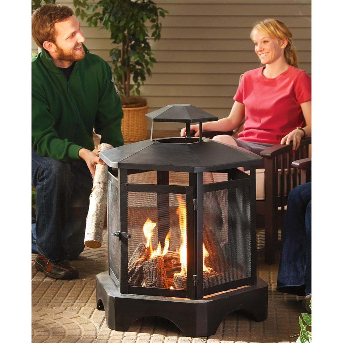 Guide Gear® Large Hexagonal Fire Pit - 198371, Fire Pits & Patio ...