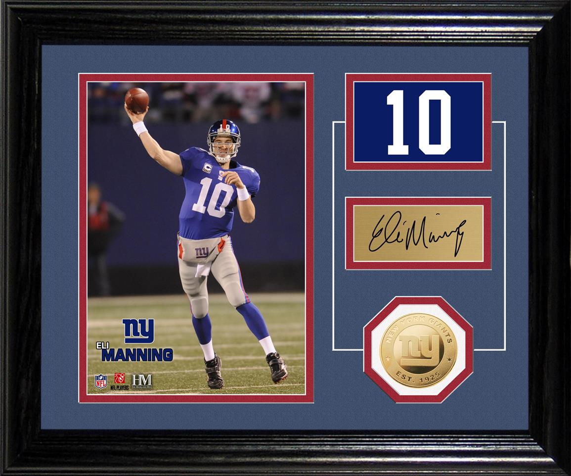 NFL Eli Manning Player Pride Desktop Bronze Coin and Photo Display ...