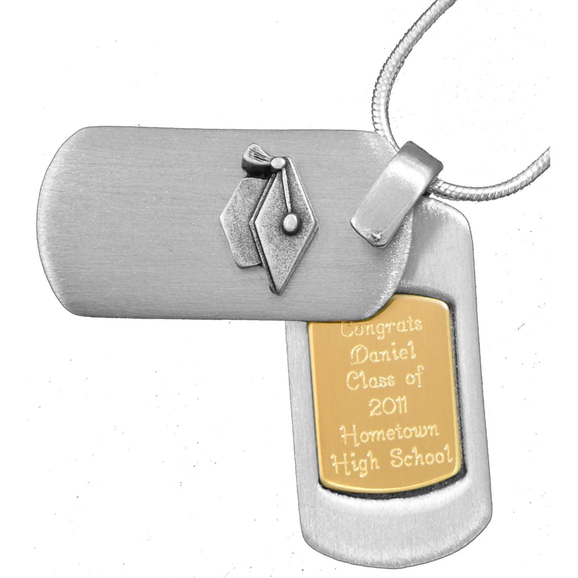 graduation dog tag necklace