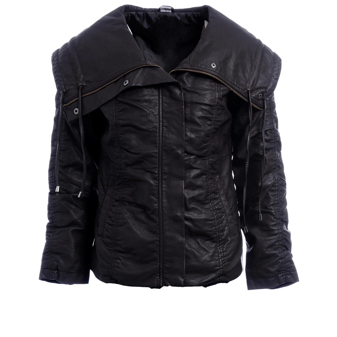 Women's Excelled® Synthetic Leather Ruched Jacket - 200189, Insulated ...