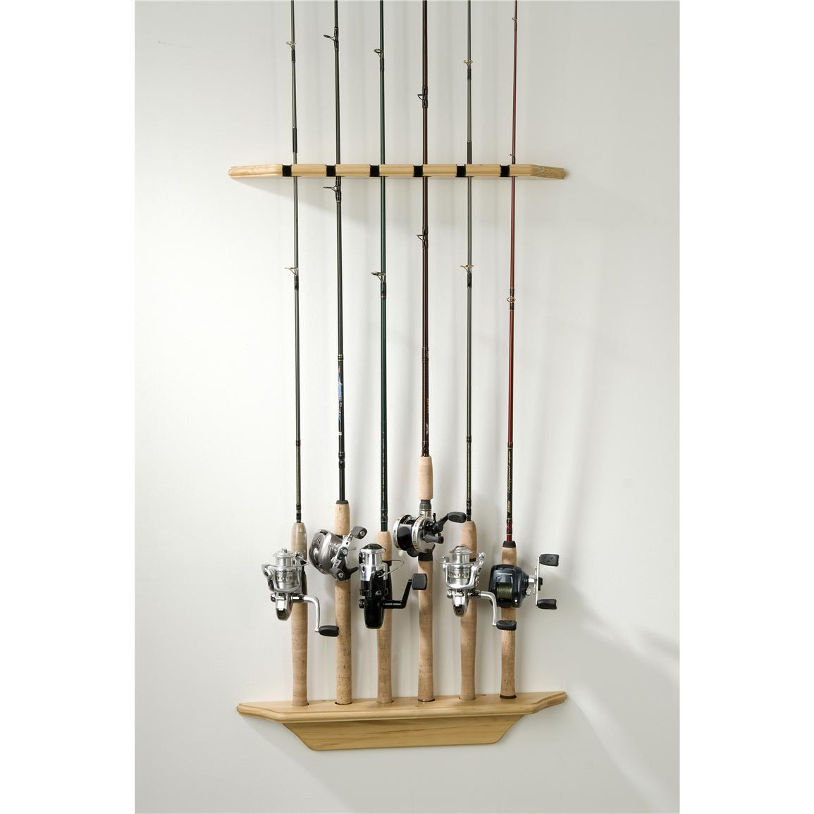 organized fishing vertical wall rod rack - 200560, fishing