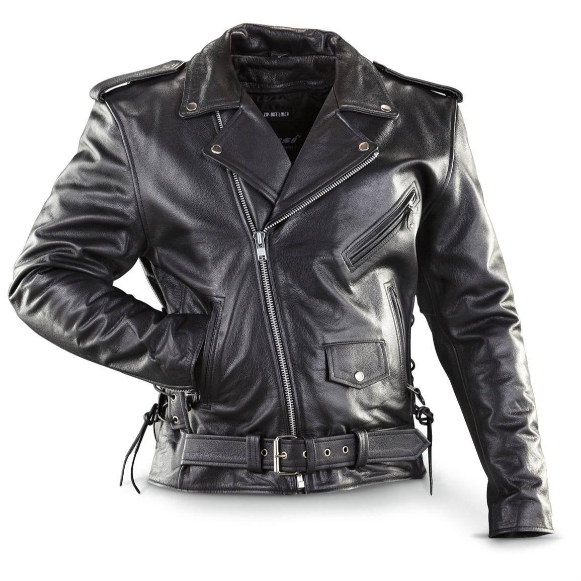 Download Mossi® Live To Ride Leather Motorcycle Jacket, Black ...