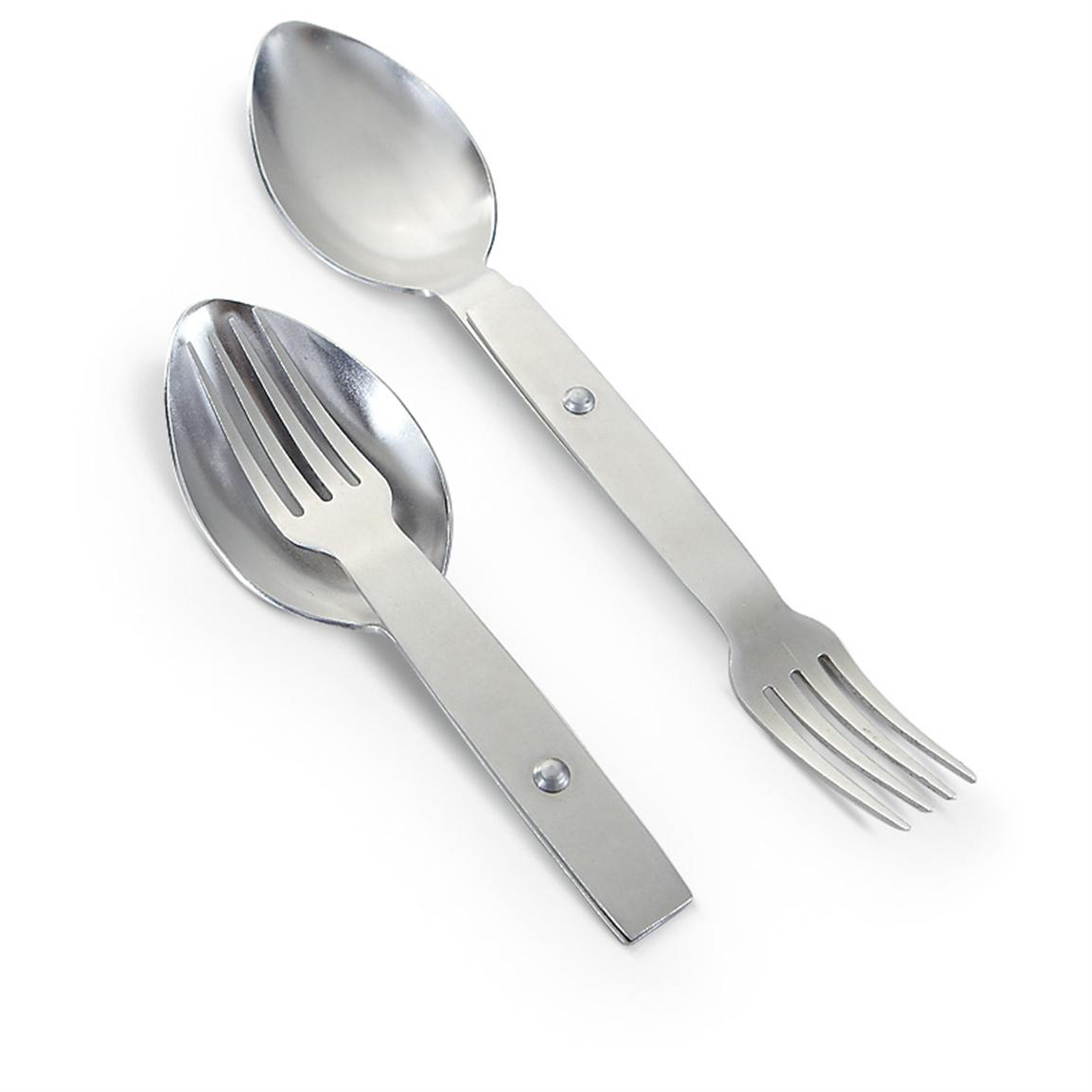 2 German Military style Spork Utensils 201841, Mess Kits & Cooking