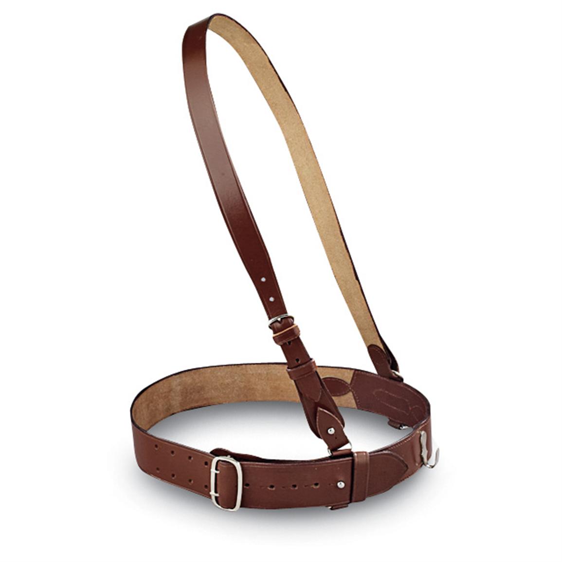 Sam Browne Leather Belt, Black - 20232, Shooting Accessories at Sportsman&#39;s Guide