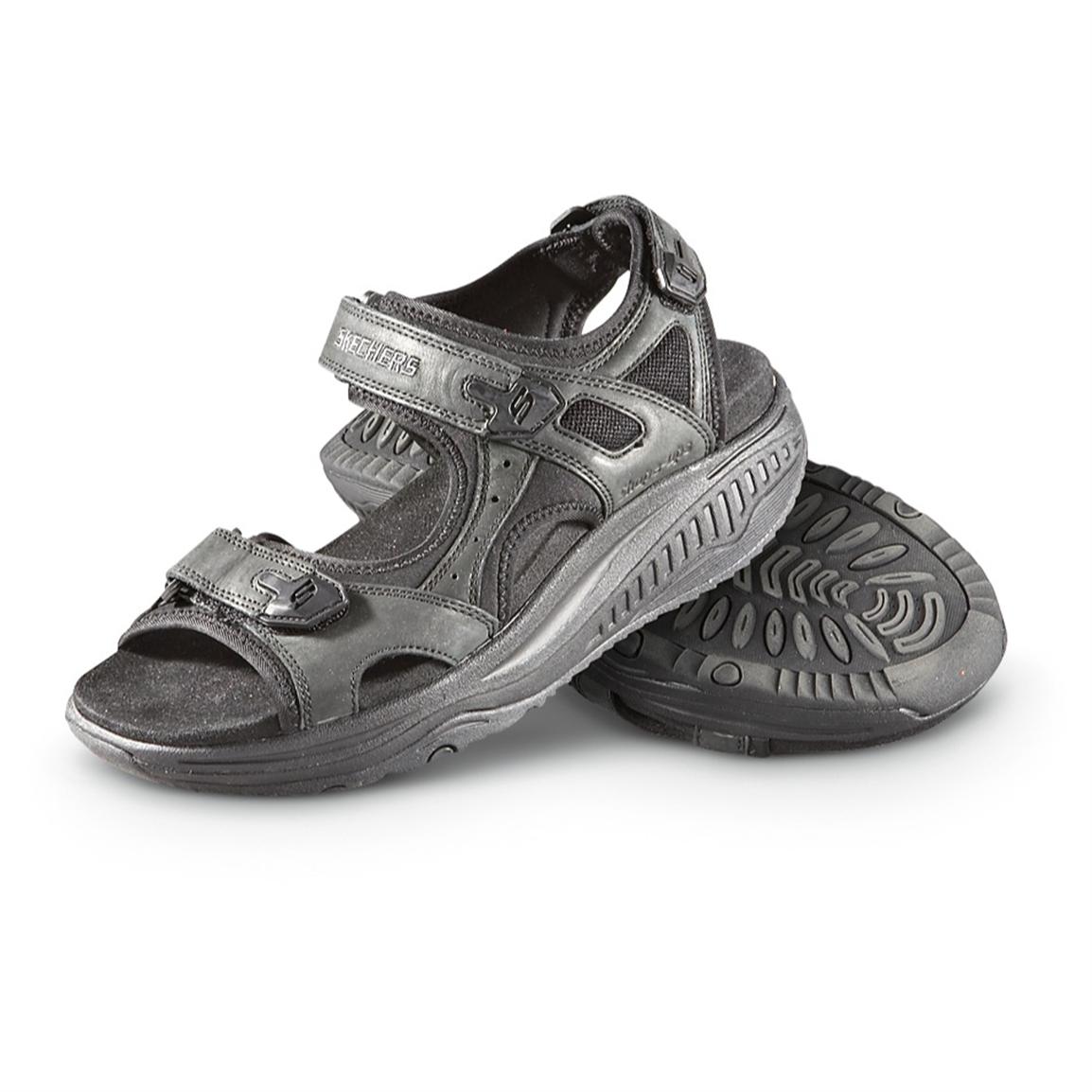 Men s Skechers® Shape ups® Strap Sandals Black 202491 