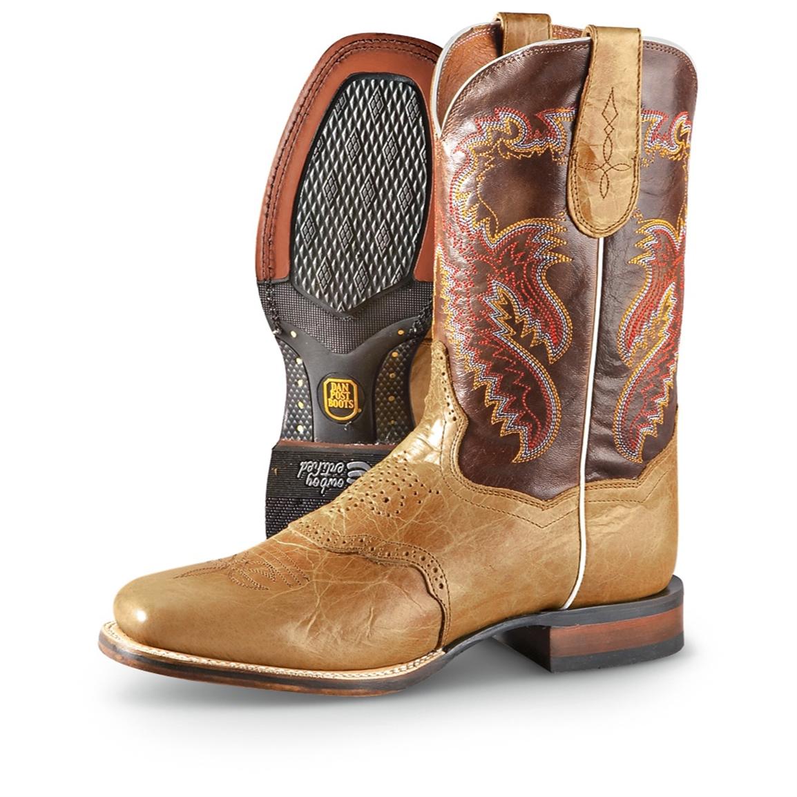 Men's Dan Post Boots® Cowboy Certified® Bison Boots, Tan / Dark Brown ...