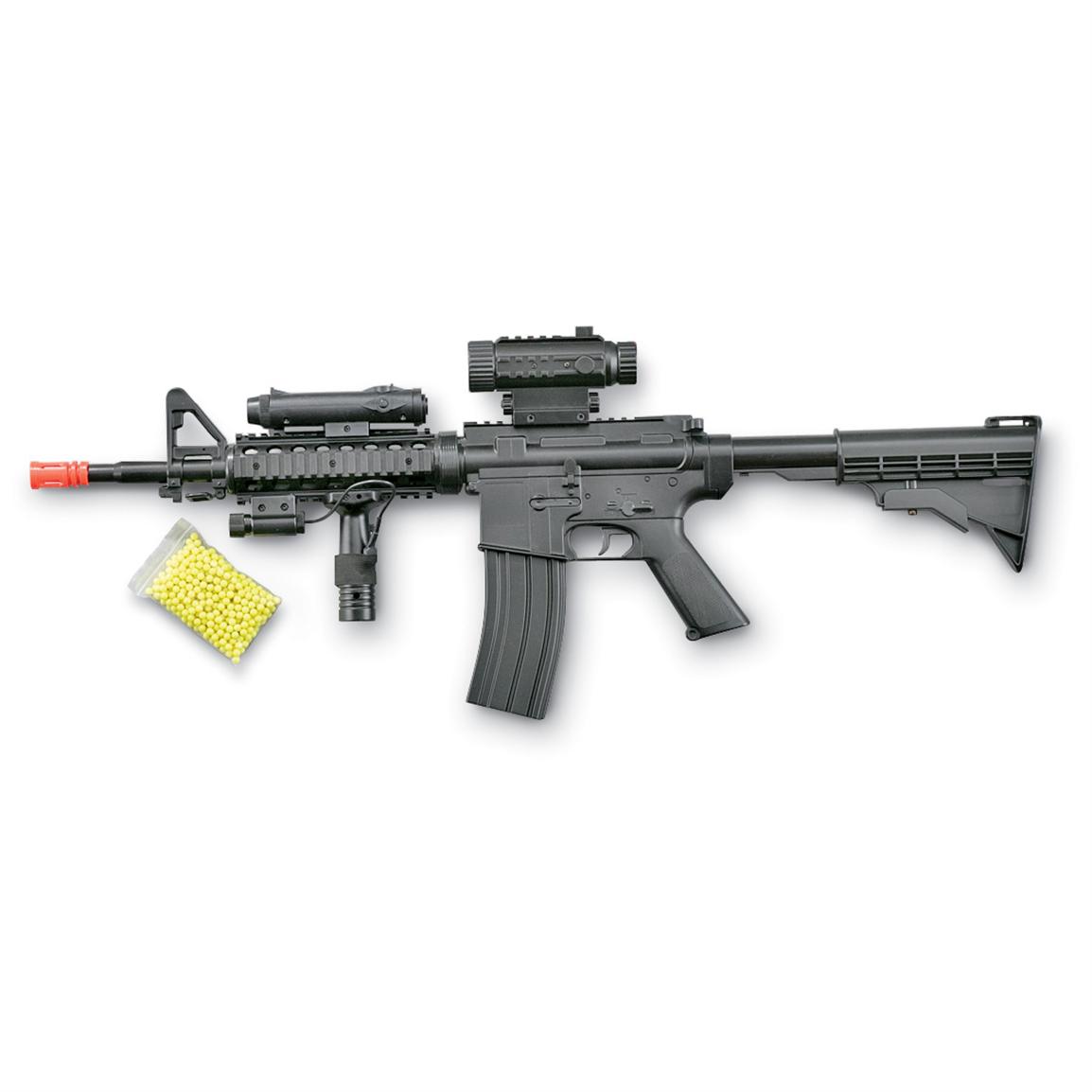 M4 FullAuto Soft Air with Laser and Light 20290, Air & BB Rifles at