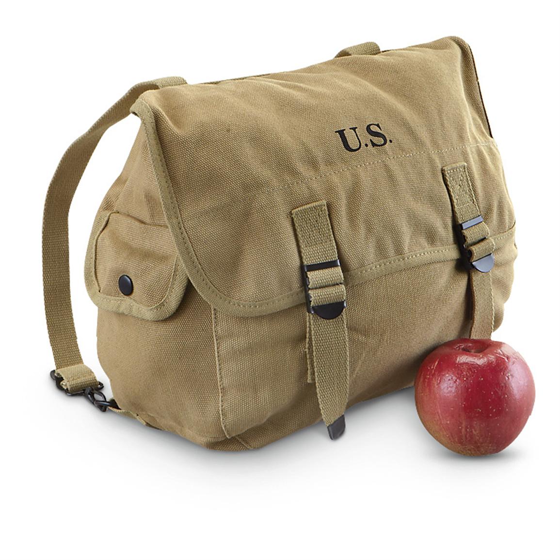 WWII Repro U.S. Military Musette Bag, Khaki - 203248, Military Field Gear at Sportsman&#39;s Guide
