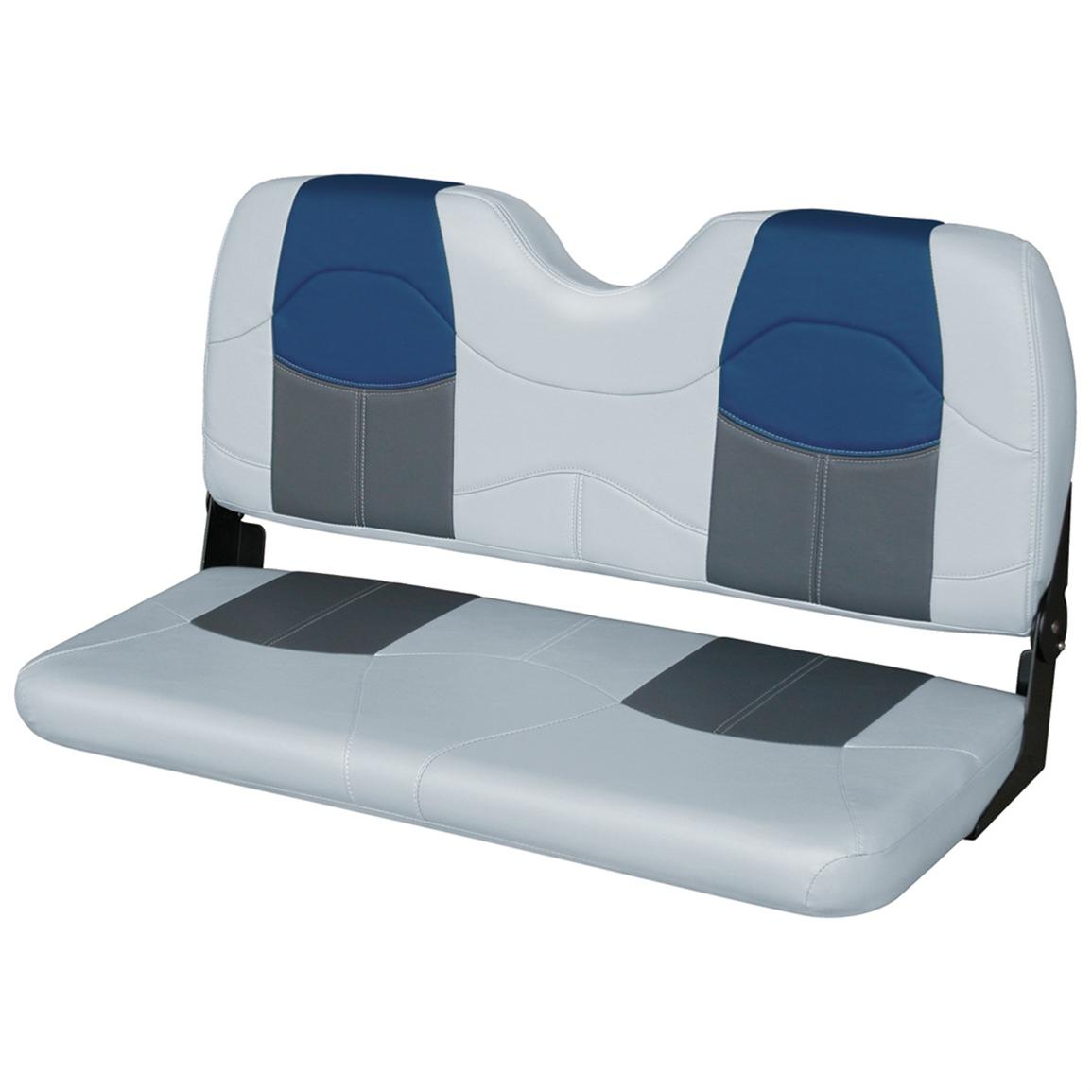 Wise® 42 inch Blast-Off Series Bench Seat, Grey / Charcoal / Blue