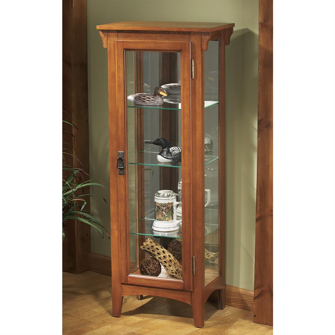 Mission Style Curio Cabinet 20347 Living Room Furniture At