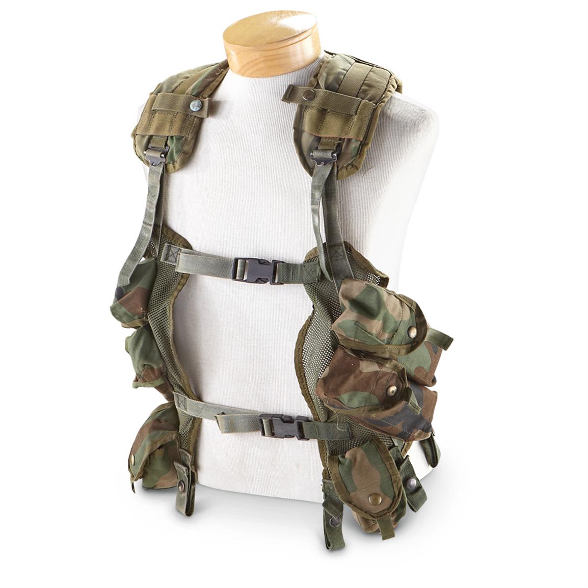 Used U.S. Military Load Carrier Vest, Woodland / Olive Drab - 203514 ...