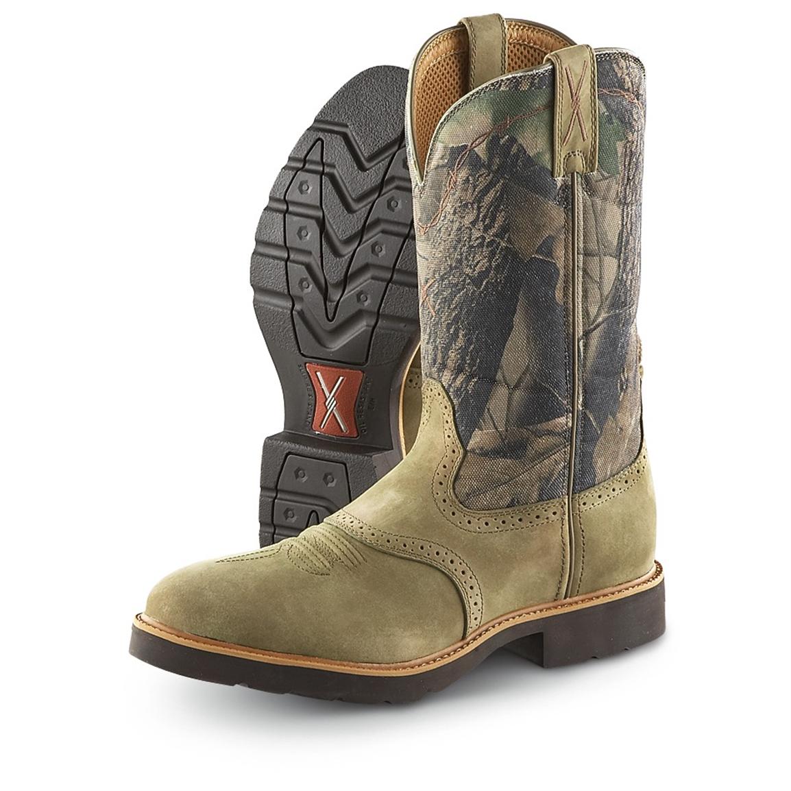 Men's Twisted X® Steel Toe Pull - on Boots, Camo - 203949, Work Boots ...